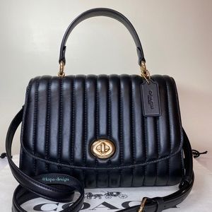 ⚜Coach Tilly Top Handle With Linear Quilting